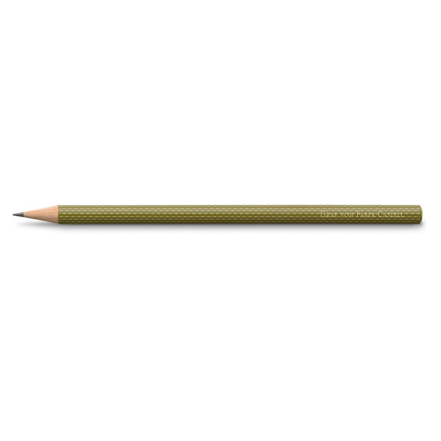 Graf-von-Faber-Castell - 3 graphite pencils Guilloche, Olive Green