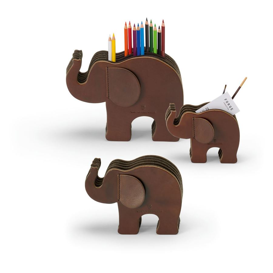 Graf-von-Faber-Castell - Pen holder Elephant large, Dark Brown